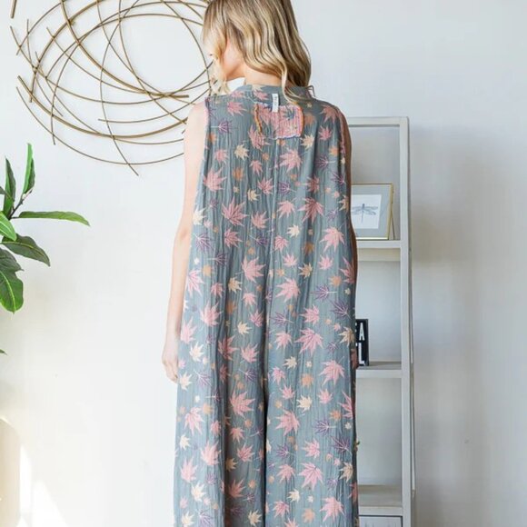 Oli & Hali Reversible Pink and Gray Wide Leg Jumpsuit - Picture 6 of 14